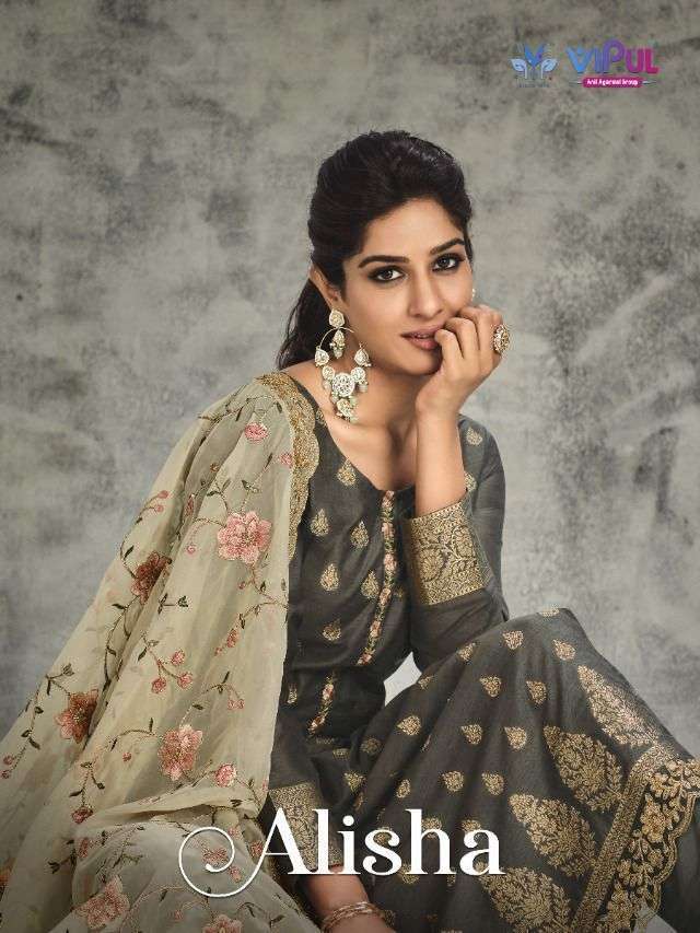 vipul alisha series 4931-4936 silk jacquard suit 
