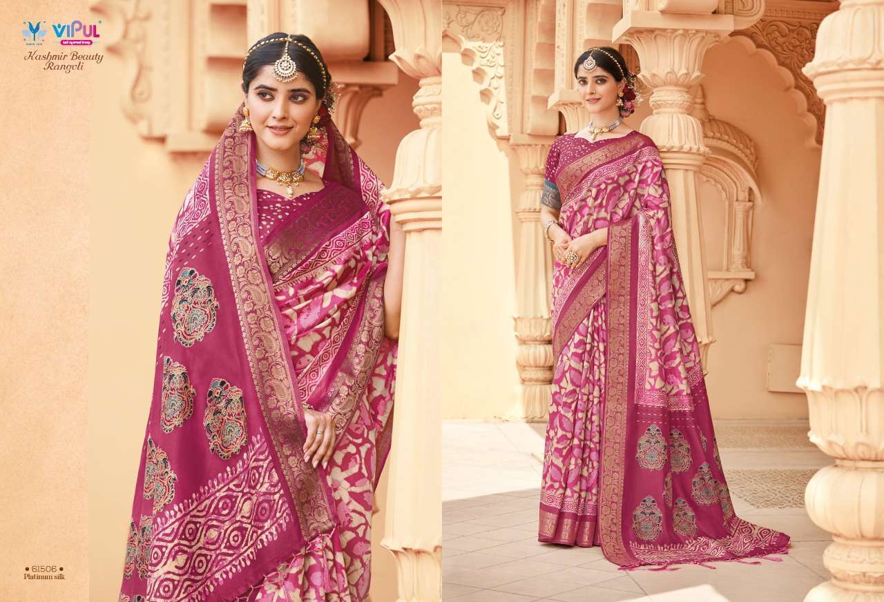 vipul kashmire beauty rangoli series 61506-61523 bhagalpuri silk saree 