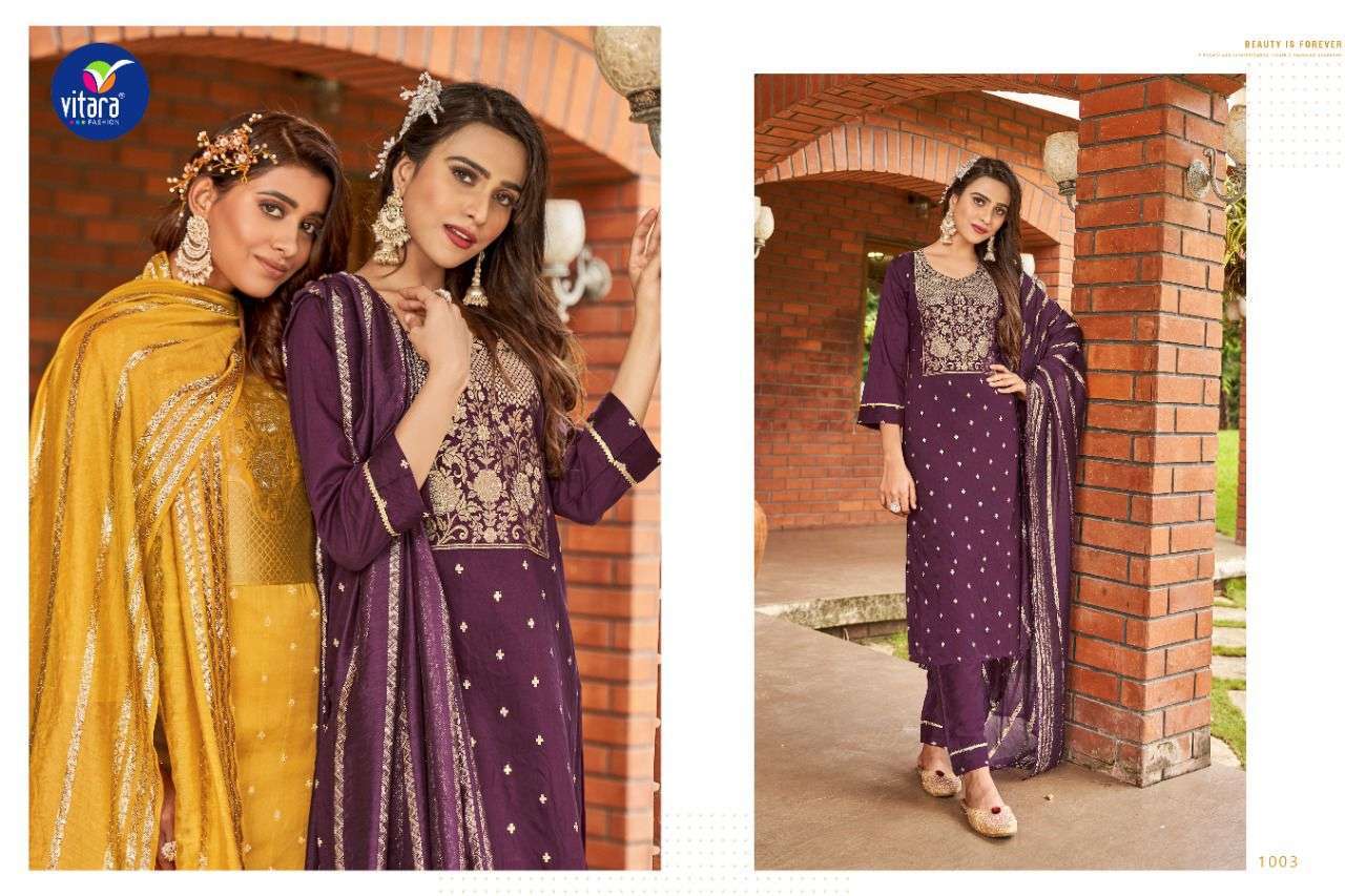 vitara riyasat series 1001-1005 viscose readymade suit 