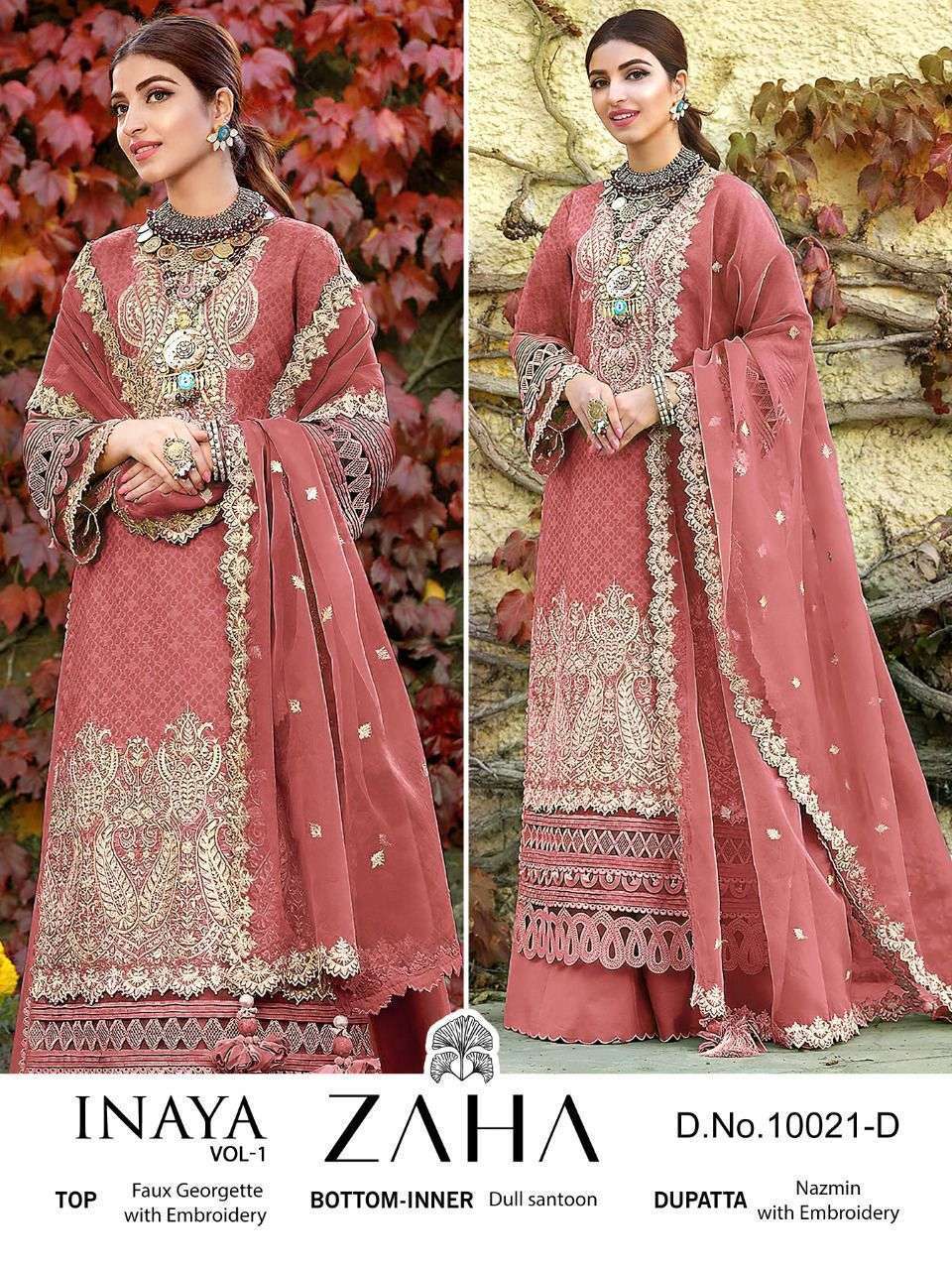 zaha 10021 d georgette with heavy embroidery suit 