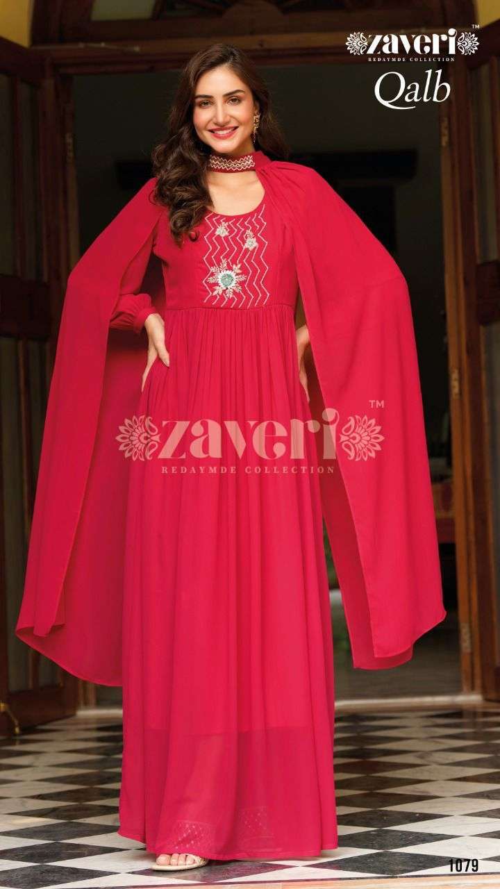 zaveri qalb series 1079-1082 georgette kurti