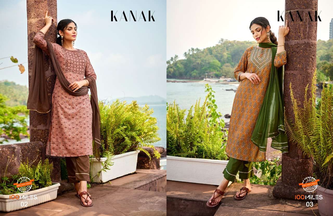 100 miles khanak series 01-04 Blended mal cotton readymade suit 