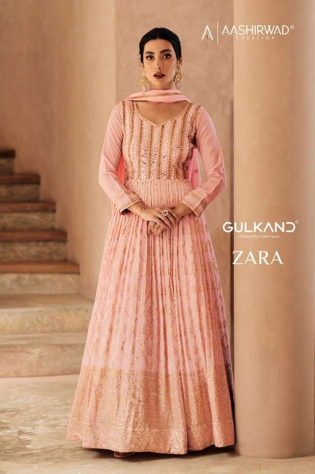 aashirwad zara series 9438-9441 chinon real georgette suit 