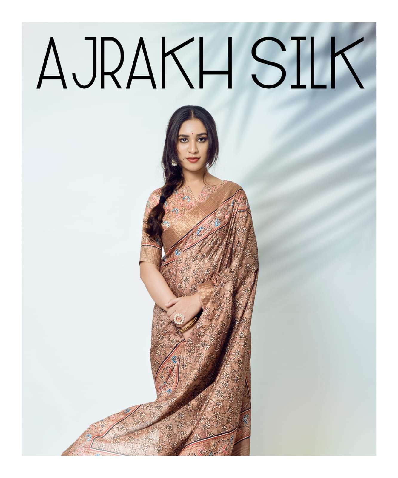 ajrakh silk designer soft kota silk saree 