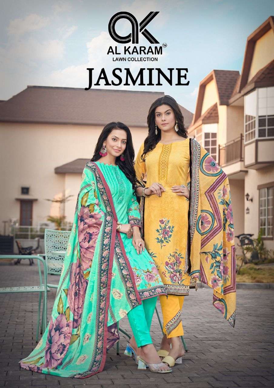 al karam jasmine vol 1 series 1001-1010 pure soft cotton suit 