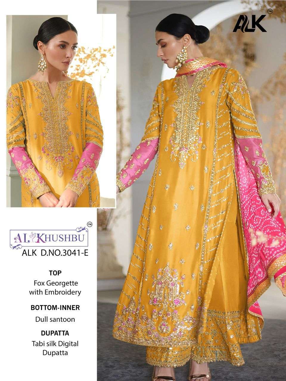 al khushbu alk 3041-E georgette embroidery suit 