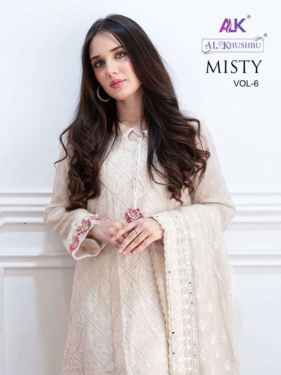 al khushbu misty vol 6 series 4005-4007 georgette embroidered suit 