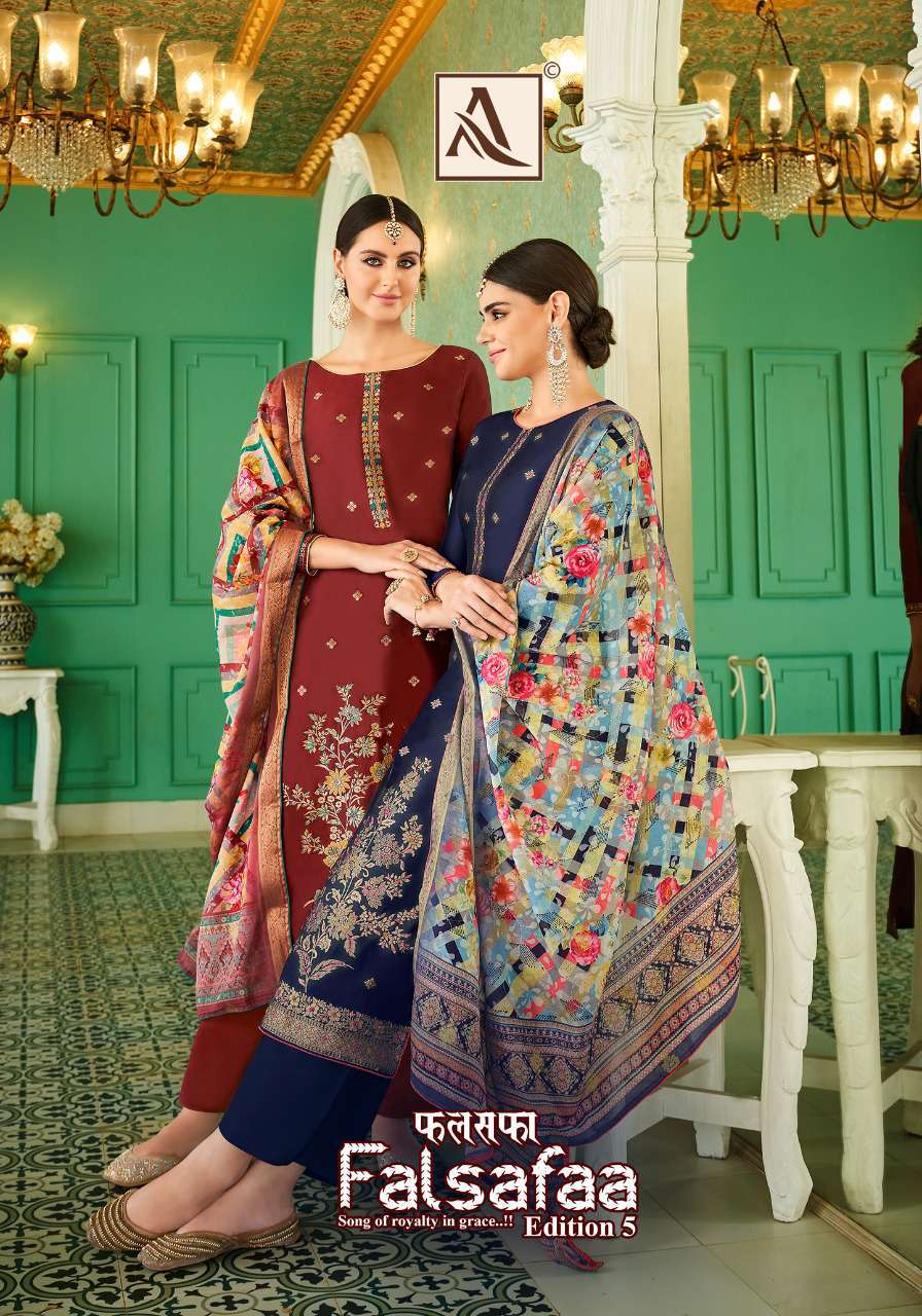 alok suit falsafaa vol 5 series 1157001-1157006 Premium Dola Jacquard suit