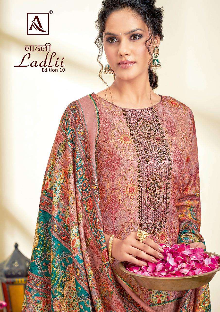 alok suit ladli vol 10 series 1102001-1102008 pure jam cotton suit