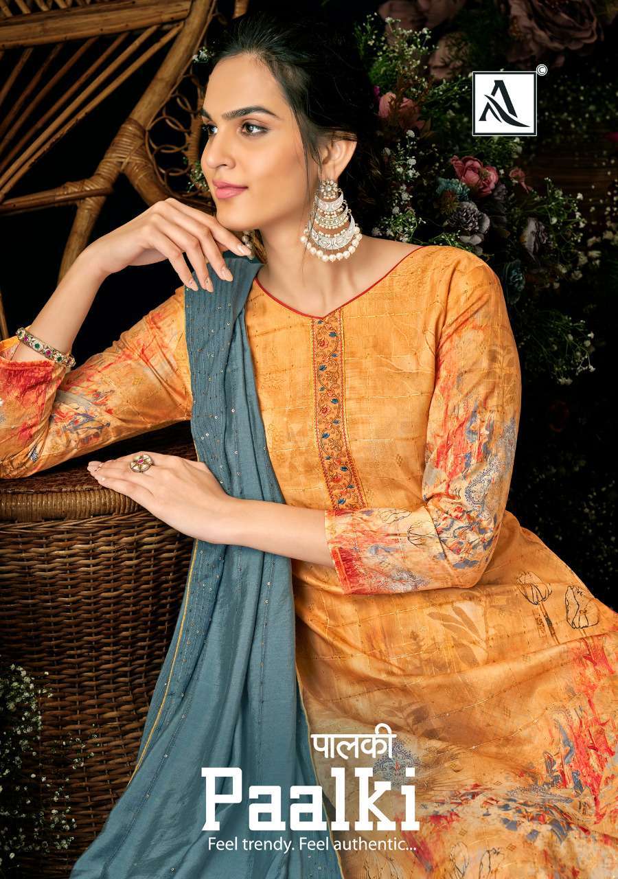 alok suit paalki series 1092001-1092006 Jacquard Digital Print suit