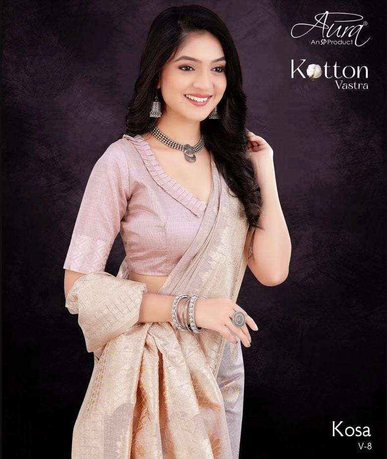 aura kosa vol 8 series 46001-46006 cotton vastra saree 