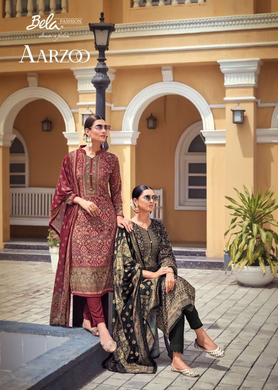 bela fashion aarzoo series 3348-3353 velvet embroidery suit