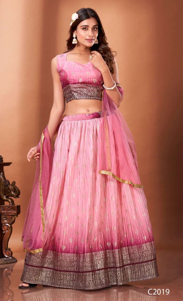 c2019 chinon lehenga with stone 