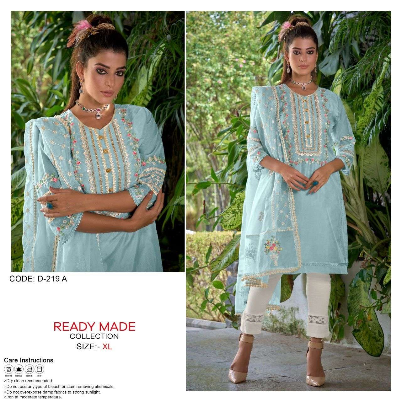 code 219 designer pure organza suit 