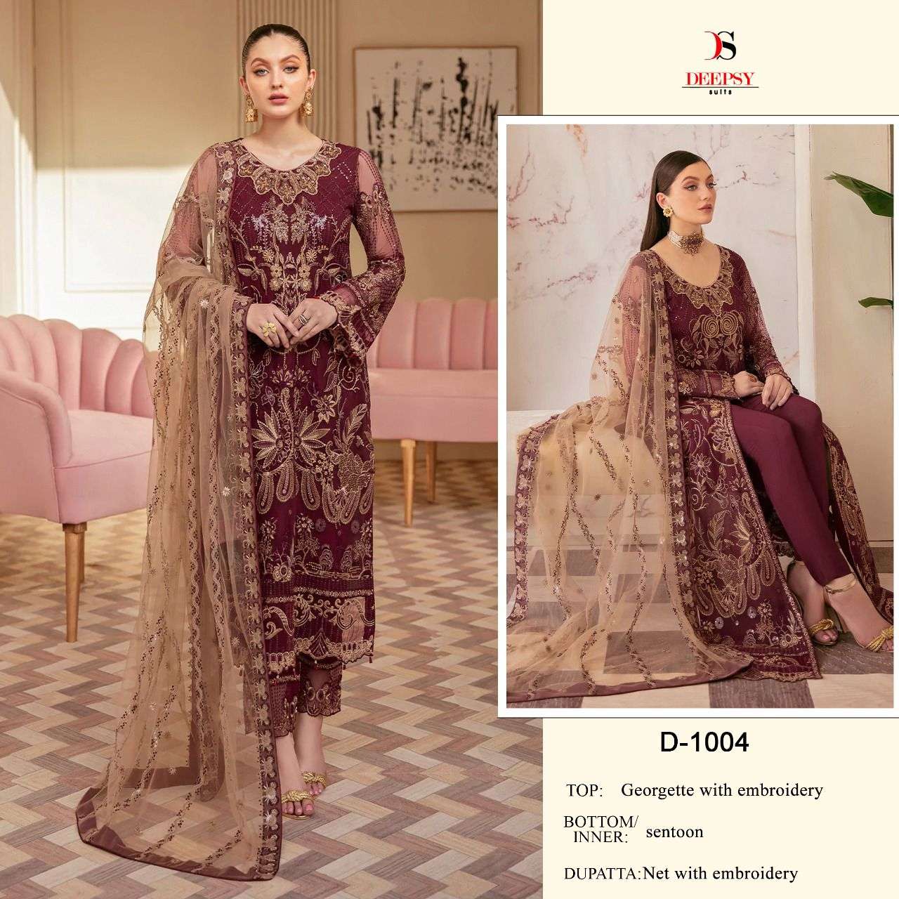 deepsy suits D-1004 designer georgette suit