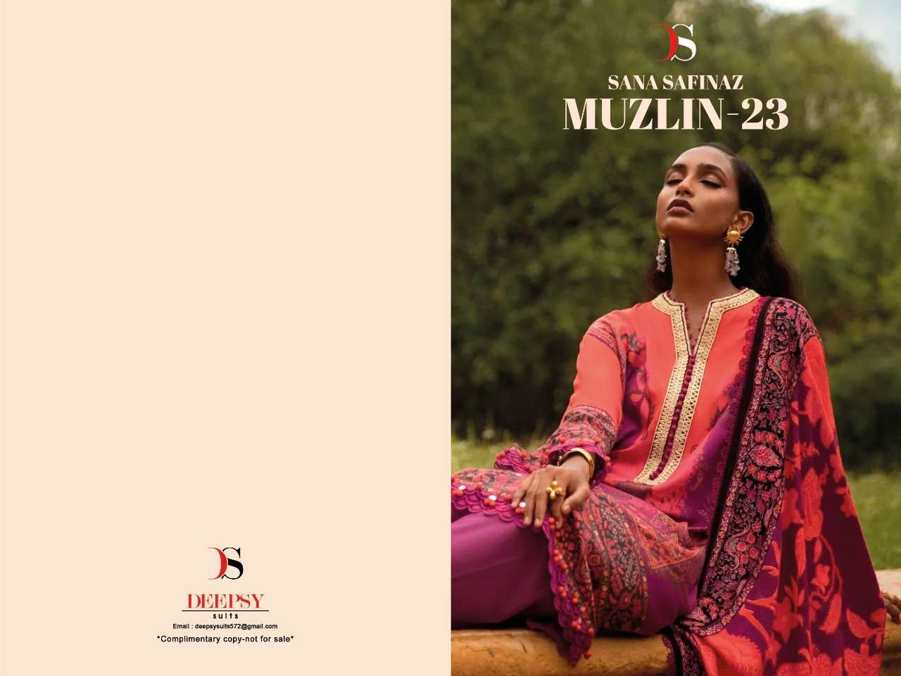 deepsy suits sana safinaz muzlin-23 series 2011-2018 pure cotton suit 