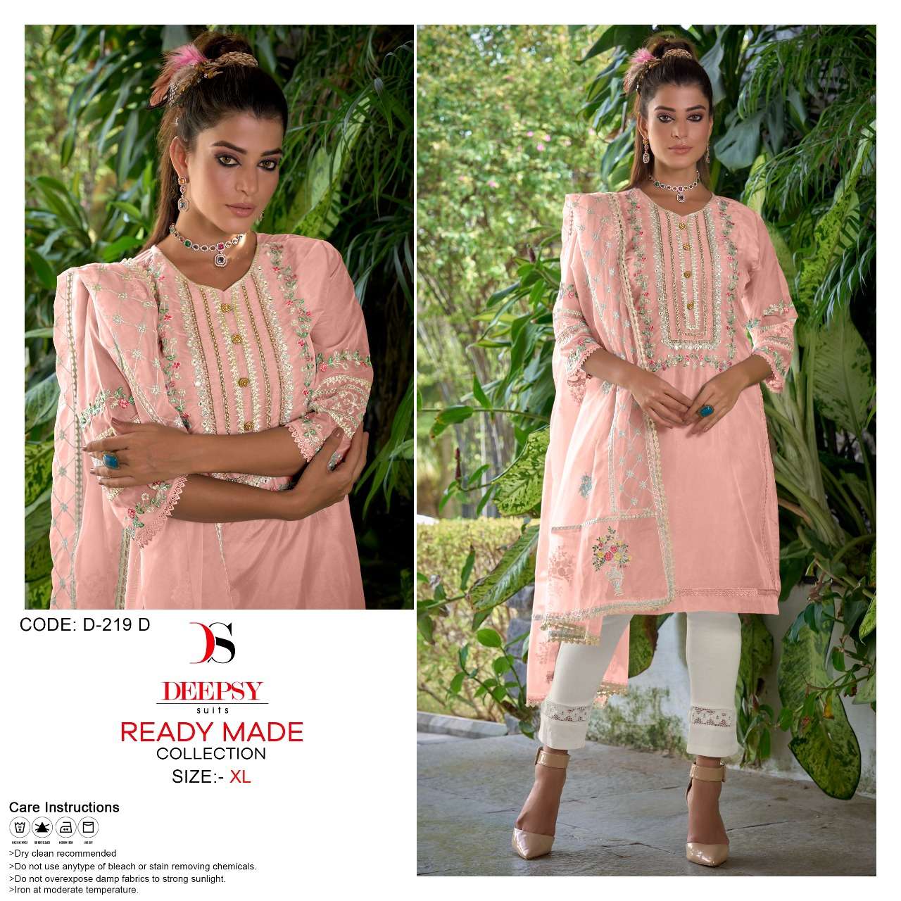 deepsy suits series 219 pure organza embroidered suit 