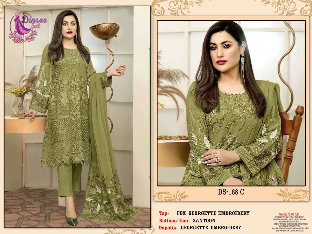 dinsaa suit DS-168 faux georgette suit 