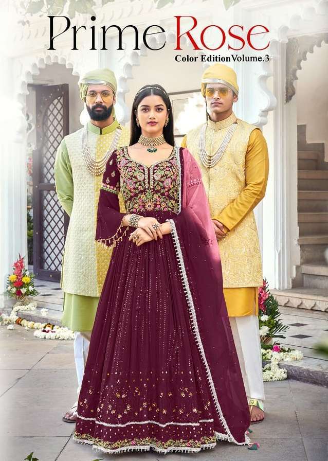 eba prime rose color edition 3 series 13272 pure georgette suit 