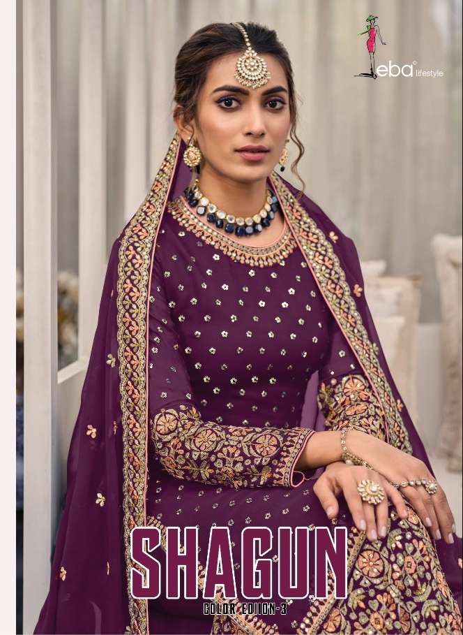 eba shagun color edition-2 series 1448 georgette suit 