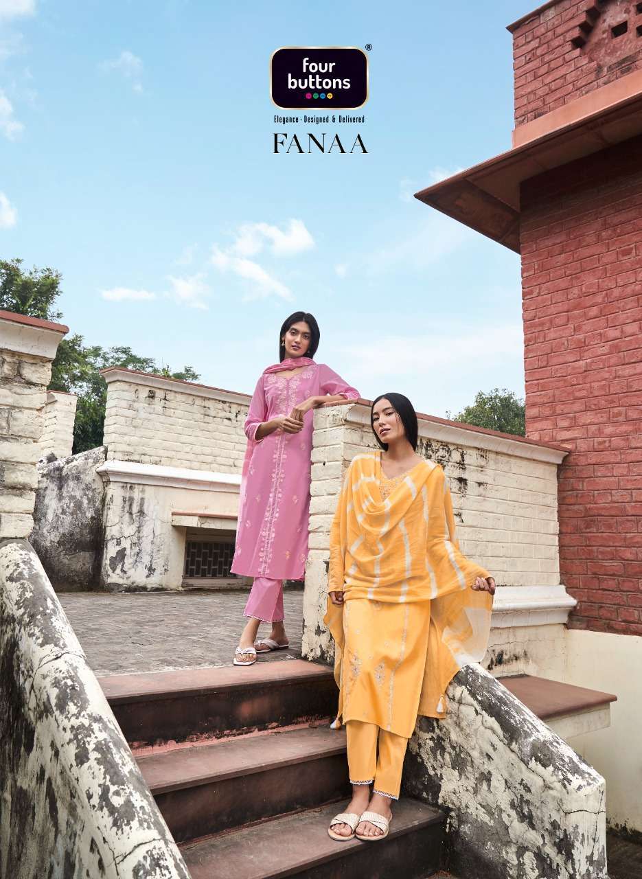 Four buttons fanaa series 3041-3046 pure cotton readymade suit 