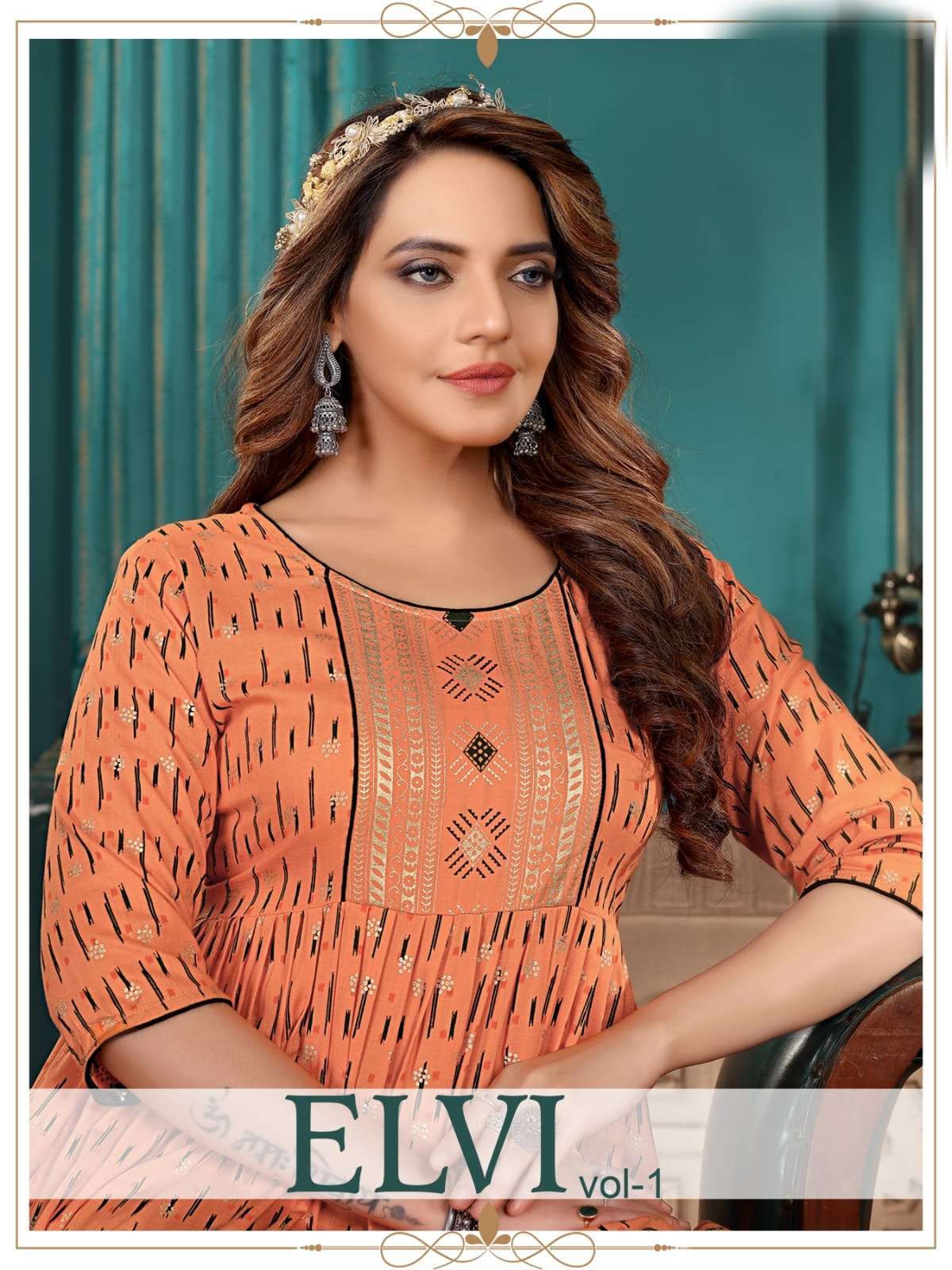 golden elv vol 1 series 1001-1008 Heavy Rayon 14 Kg kurti