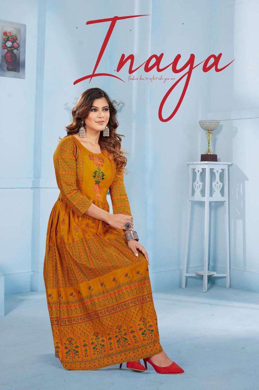 golden inaya series 8287 Heavy  Rayon kurti 