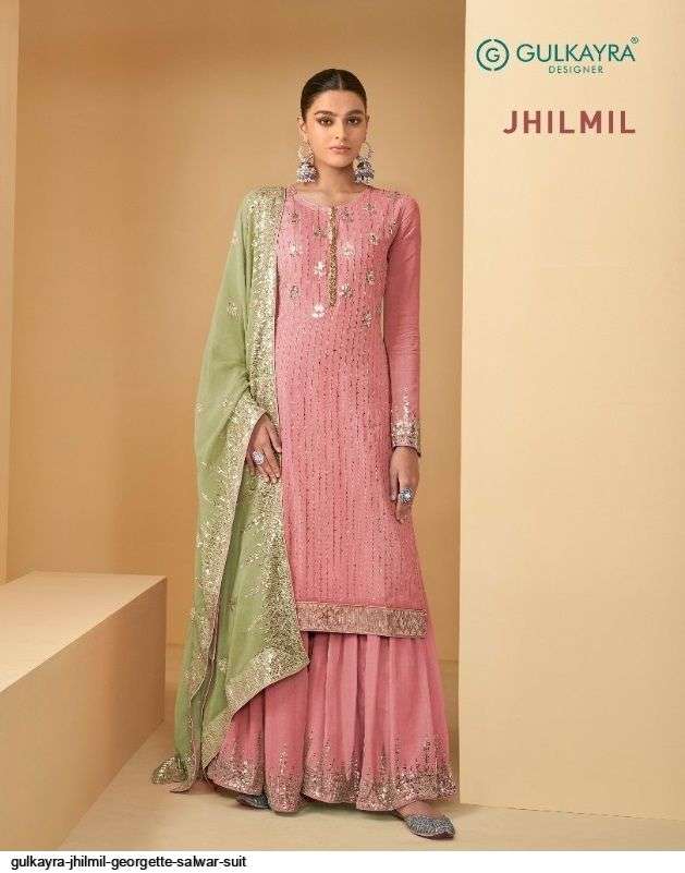 gulkayra jhilmil series 7187 real georgette suit 