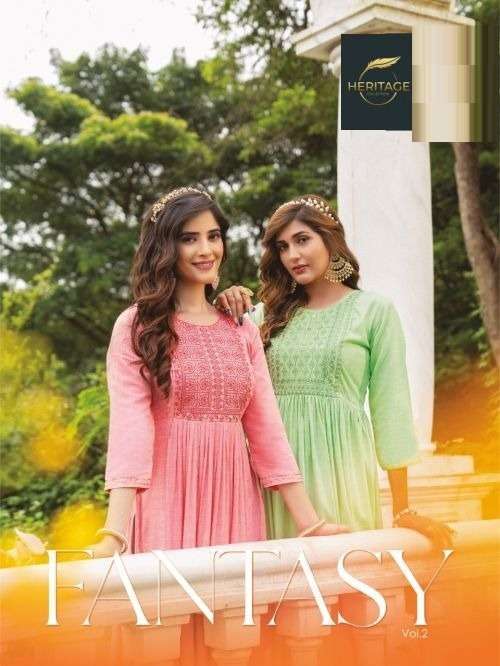 heritage fantasy vol-2 series 201-207 heavy rayon kurti 