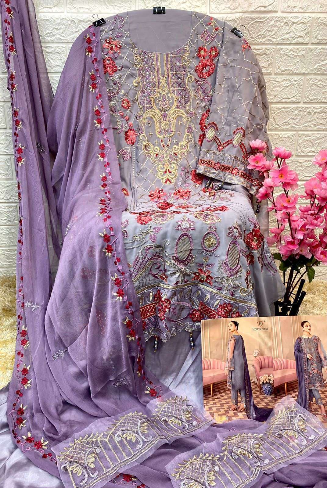 hoor tex H-32 designer faux georgette suit 