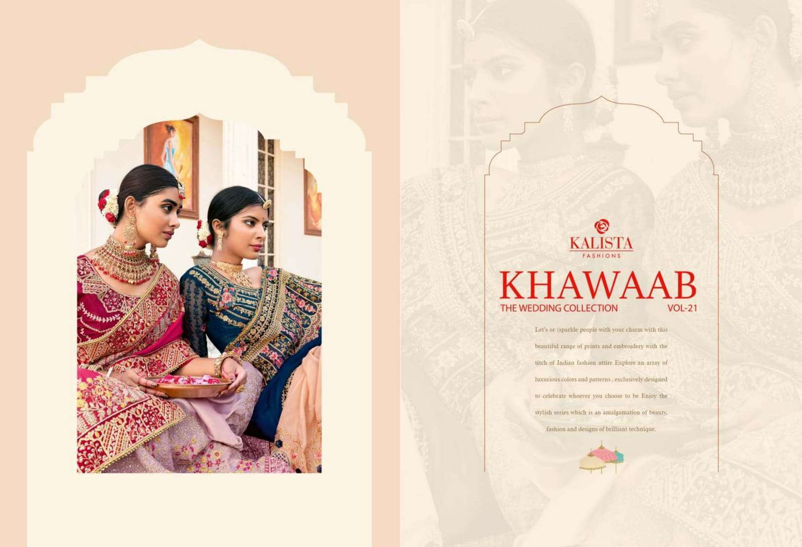 kalista khawaab vol 21 series 7024-7029 fancy embroidery saree