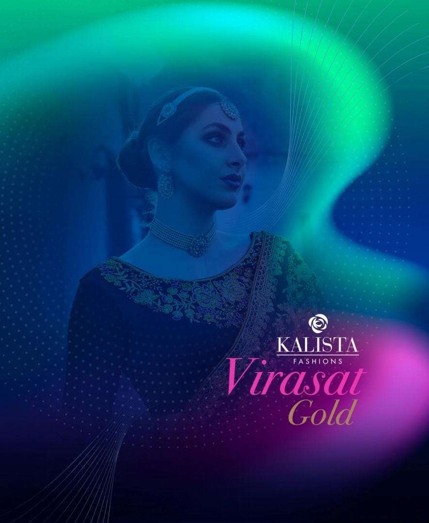 kalista virasat gold vol 4 series 55019-55024 fancy embroidered saree