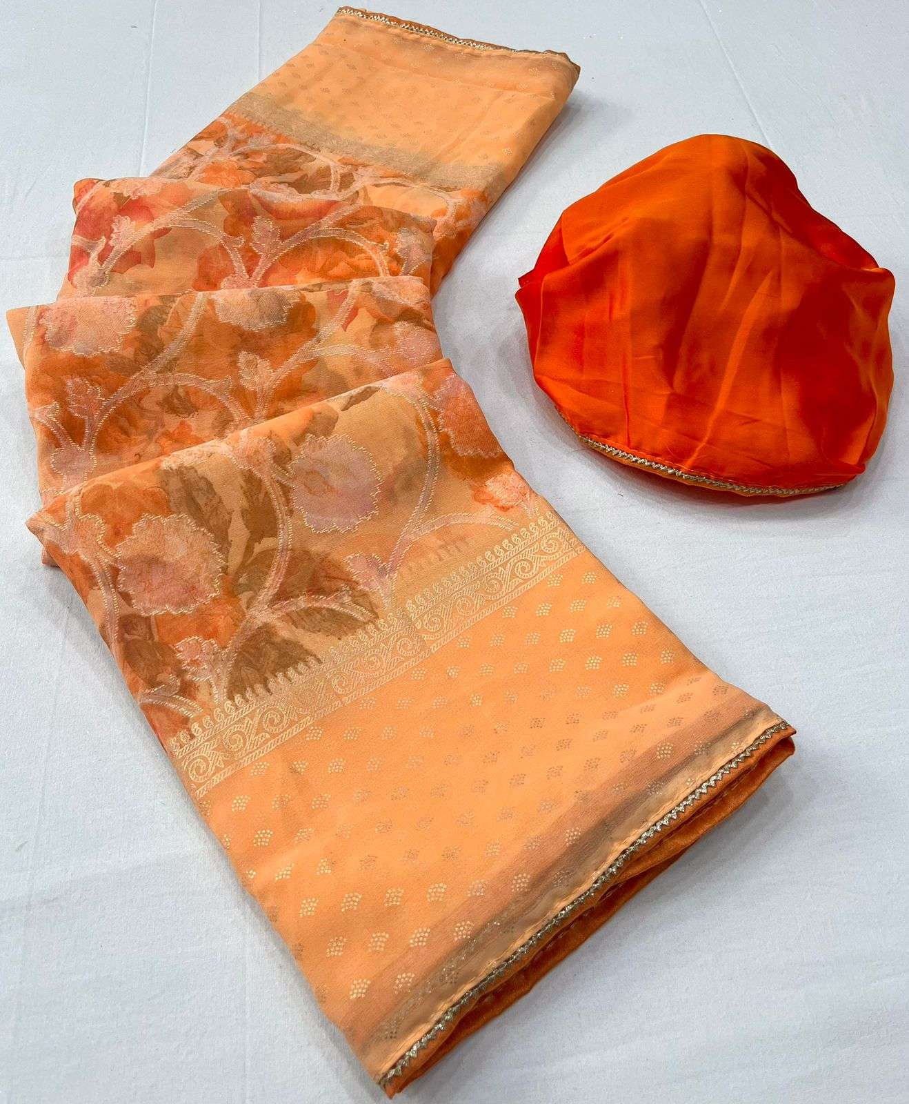 kashvi designer georgette fancy border lace saree 
