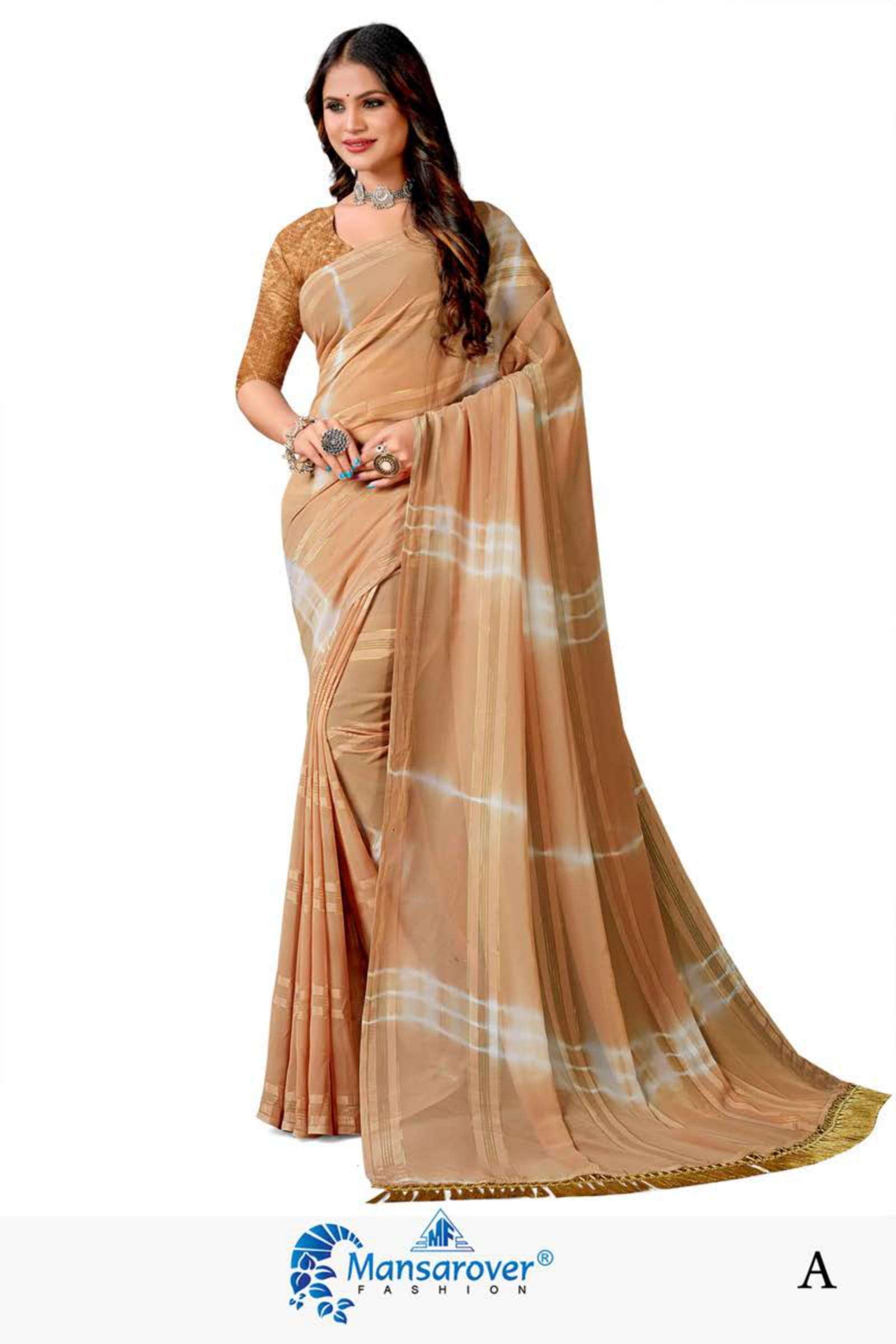 mansarover fashion mahima Bright weightless patta saree