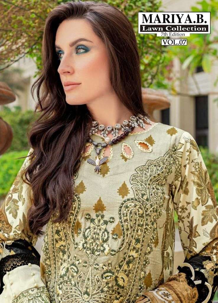 Mariya B Lawn Vol-7 series 7001-7006 pure Lawn Cotton suit