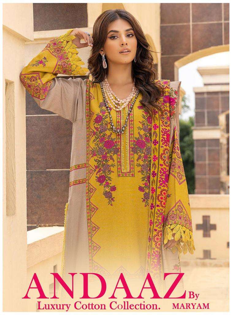 Maryam Andaaz Luxury Cotton Collection series 1001-1010 pure cotton suit 
