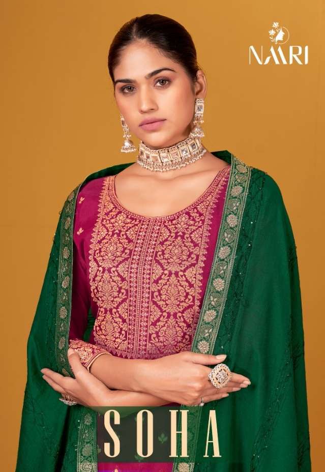 naari soha series 4901-4904 pure silk jacquard suit 