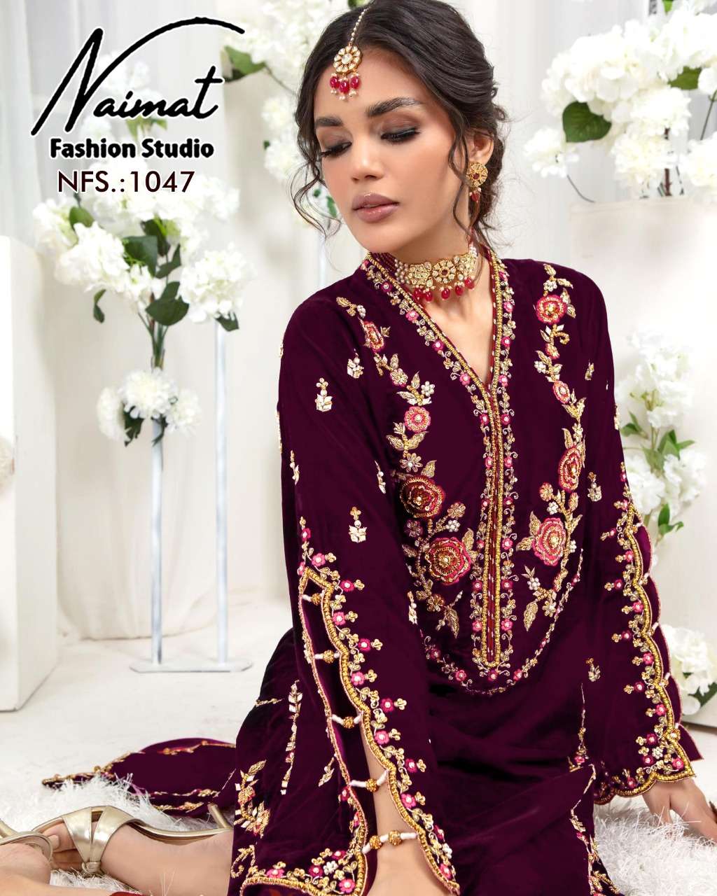naimat fashion nfs-1047 designer pure blooming georgette suit 