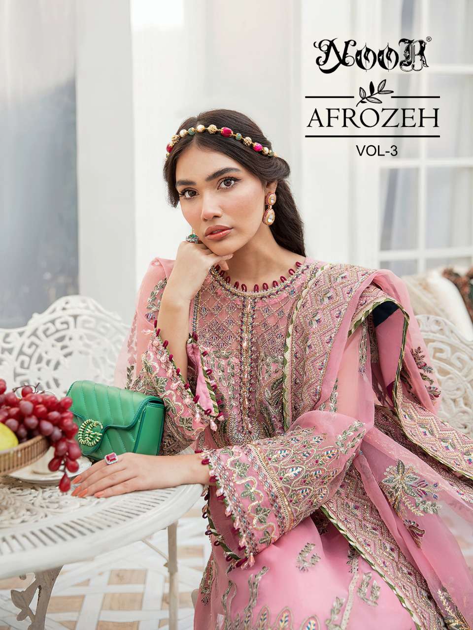Noor Afrozeh vol-3 series 13041-13043 georgette net suit 