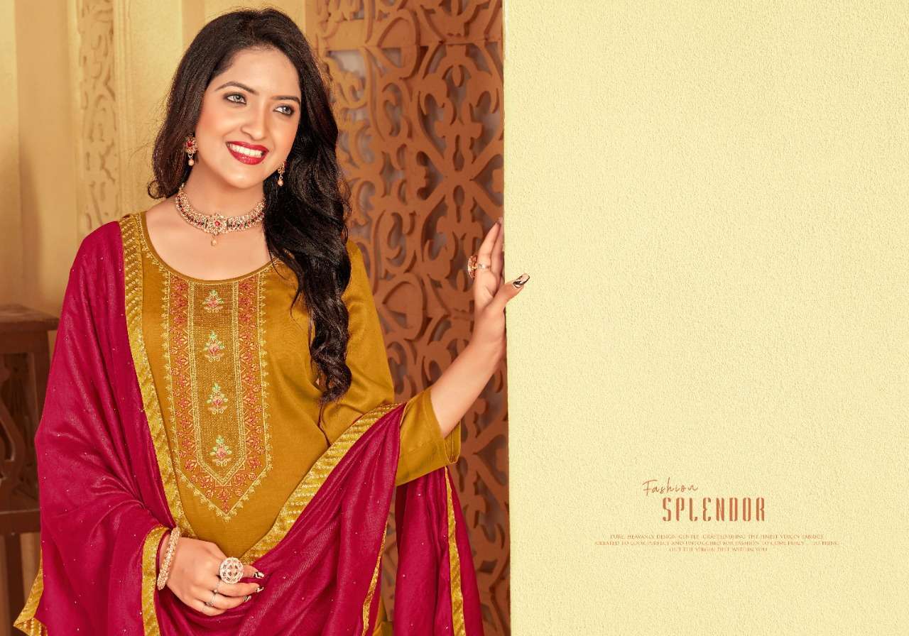 panch ratna gunjita series 15001-15005 pure jam silk suit