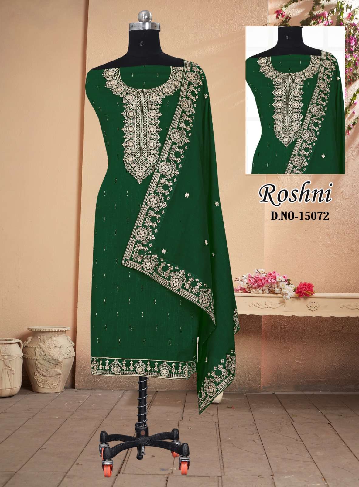 panch ratna roshni series 15071-15074 Pure Vichitra Silk suit
