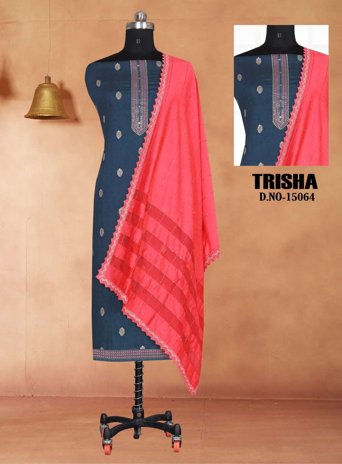 panch ratna trisha viscose self pattern work suit 