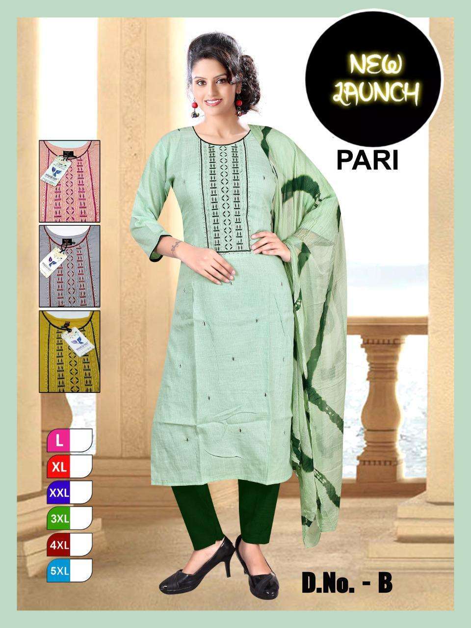 pari d.no-B rayon with heavy embroidery work readymade suit 