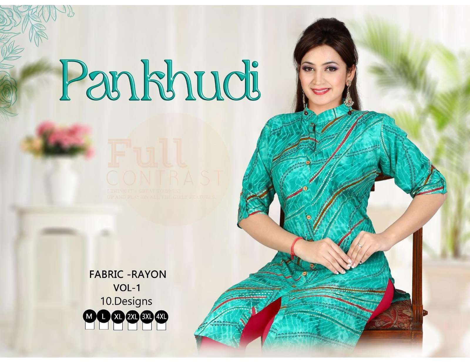 platinum pankhudi series 001-010  Reyon procian foil print kurti