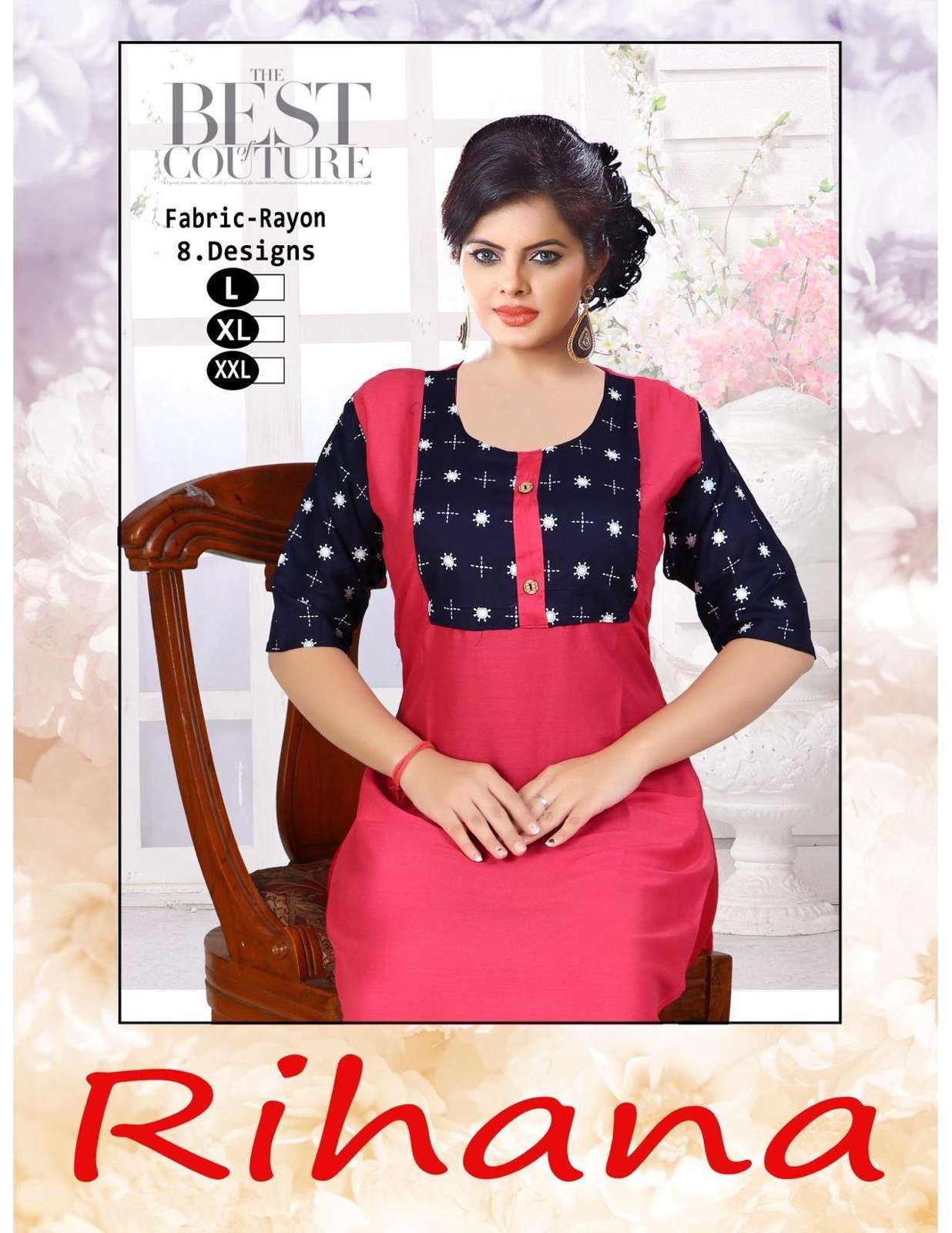 platinum rihana series 001-008 rayon plain kurti 