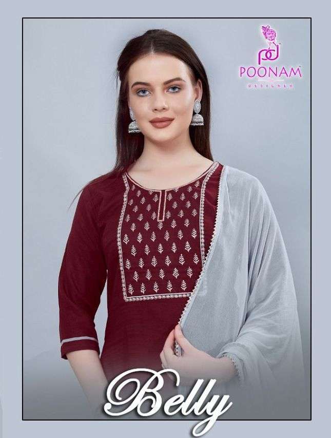 poonam belly series 1001-1004 pure viscose readymade suit 