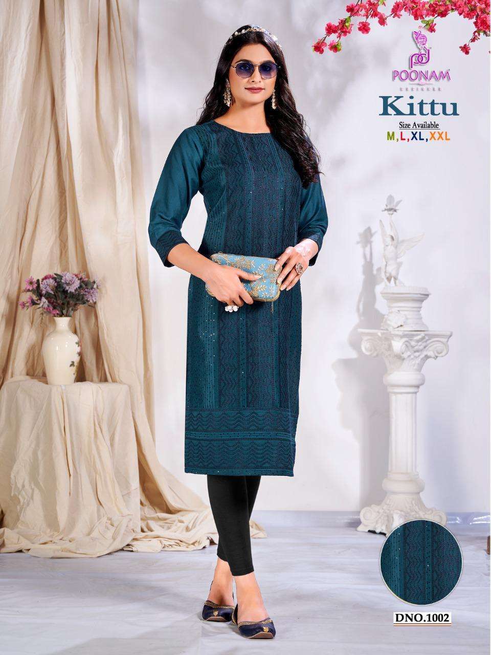 Poonam kittu series 1001-1004 modal silk kurti 