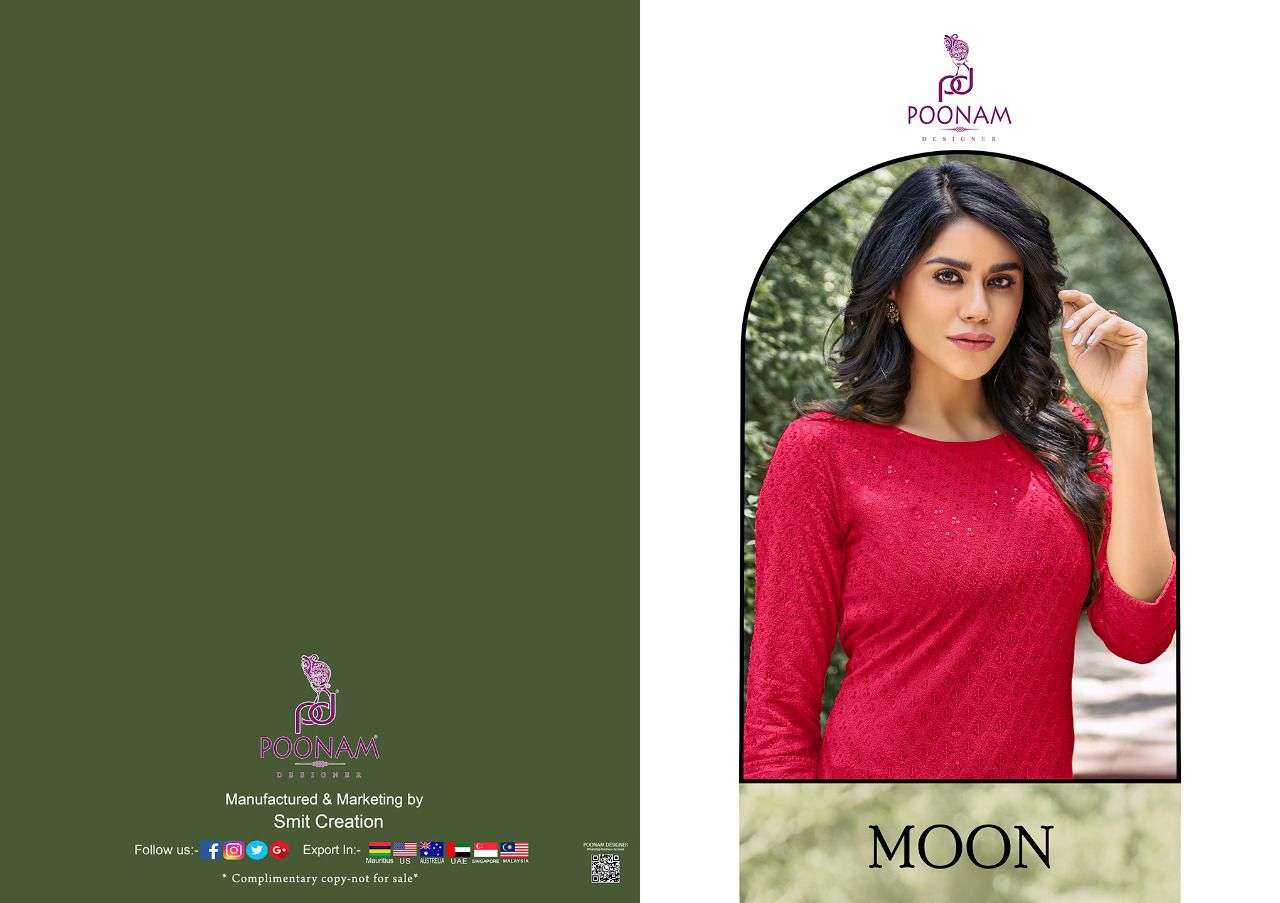 Poonam moon series 601-608 pure rayon kurti 