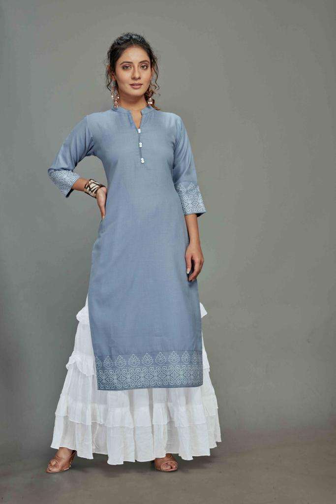 pr 023sc-026sc blended cotton kurti with sharara