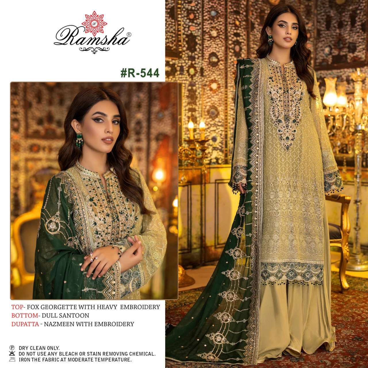 ramsha R-544 georgette heavy embroidery suit 